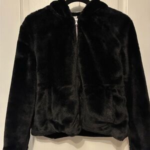 Kensie Women’s Black Faux Fur Hooded Jacket